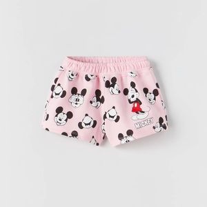 NWT Zara 7Y Disney Mickey Mouse pink shorts